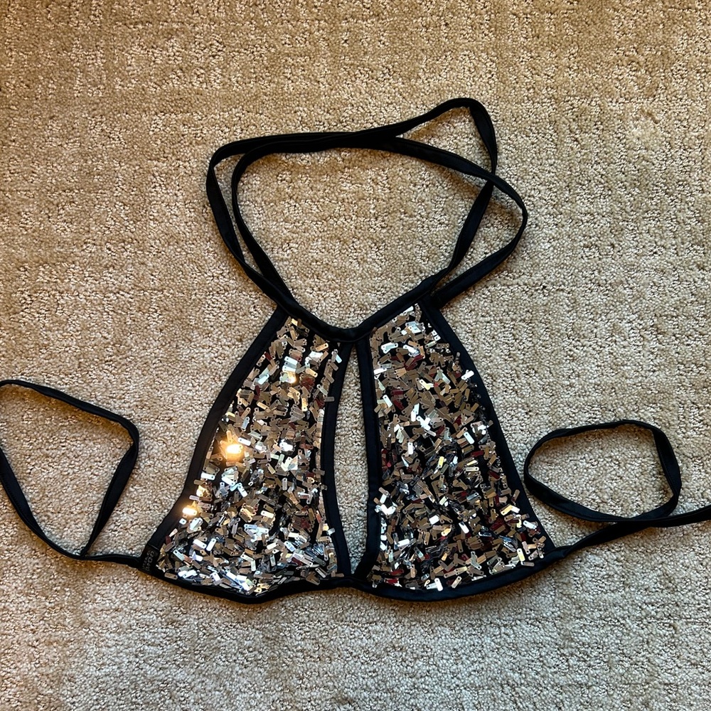 Halter Top in Moonlight Sequins